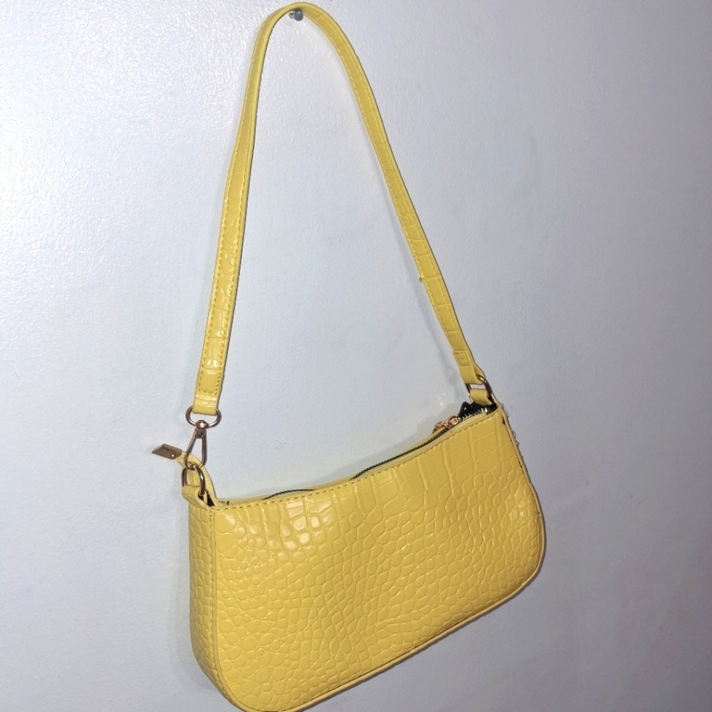 Yellow Crocodile-Embossed Bag - Picture 6 of 6